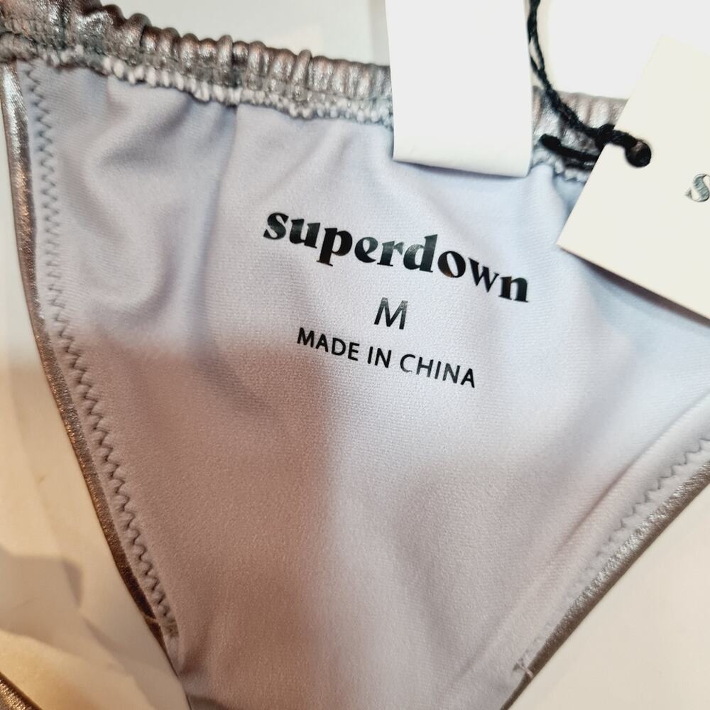 Superdown Danae Bikini Bottom in Silver - Picture 6 of 10